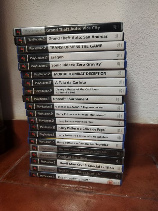Consola original Sony PlayStation 2 PS2 com 20 jogos e comandos ...