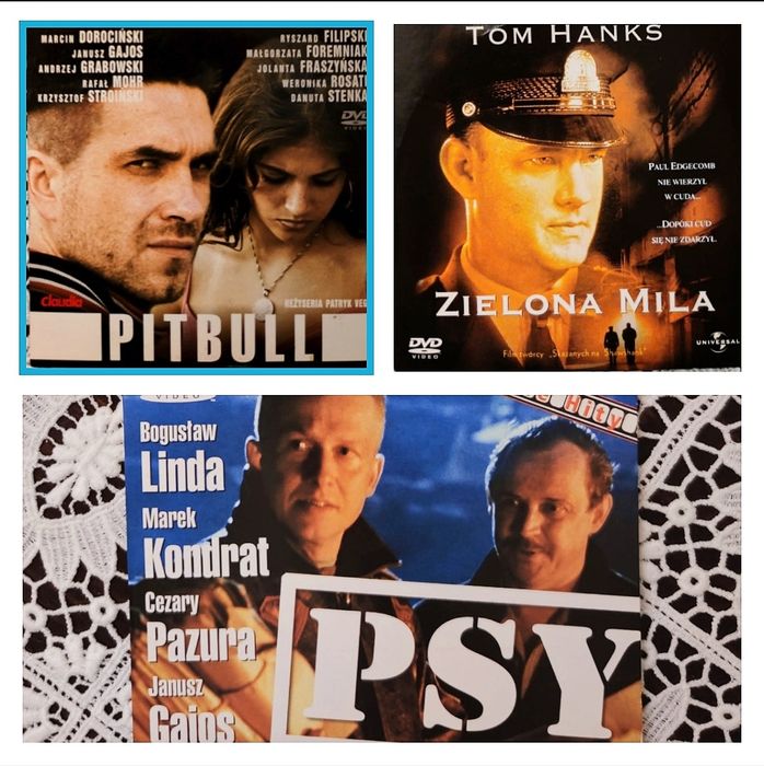 Za trzy filmy 20 zł Psy,Pitbul,Zielona mila