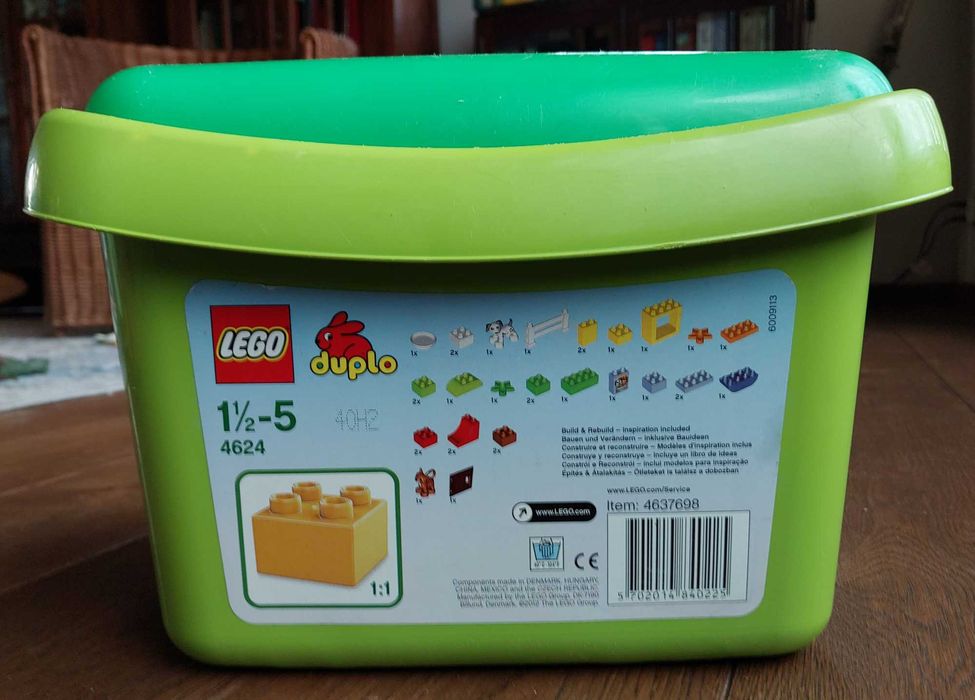 Lego DUPLO zestaw 4624: plac zabaw, pies, kot, domek, pudełko oryginał