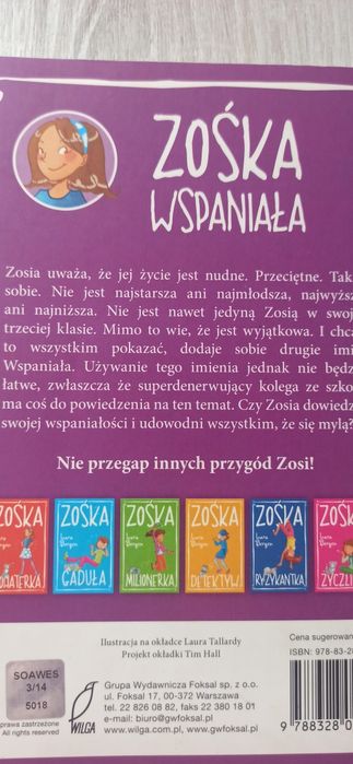 Książka Zośka wspaniała.