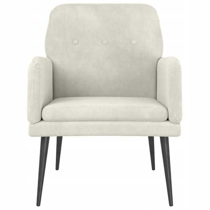 Fotel obity aksamitem kremowy 62x79x79 cm vidaXL