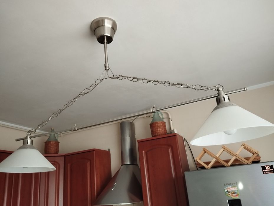 Żyrandol 2 Lampy sufitowe wiszące na łańcuchu klubowa bilardowa