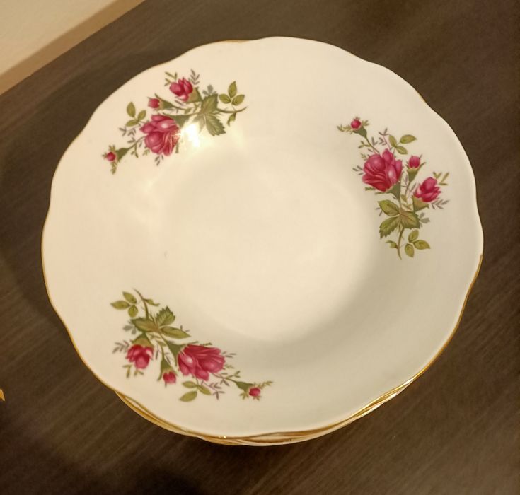 Komplet 6 talerzy głębokich róża porcelana chińska