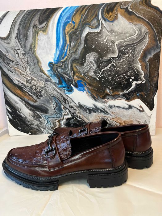 Лофери шкіряні на гумовій підошві