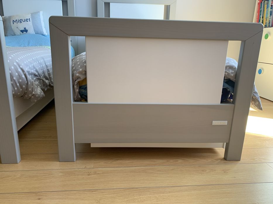 Trama Inova Branco e Cinza - Berço para Bebé - Cama Criança