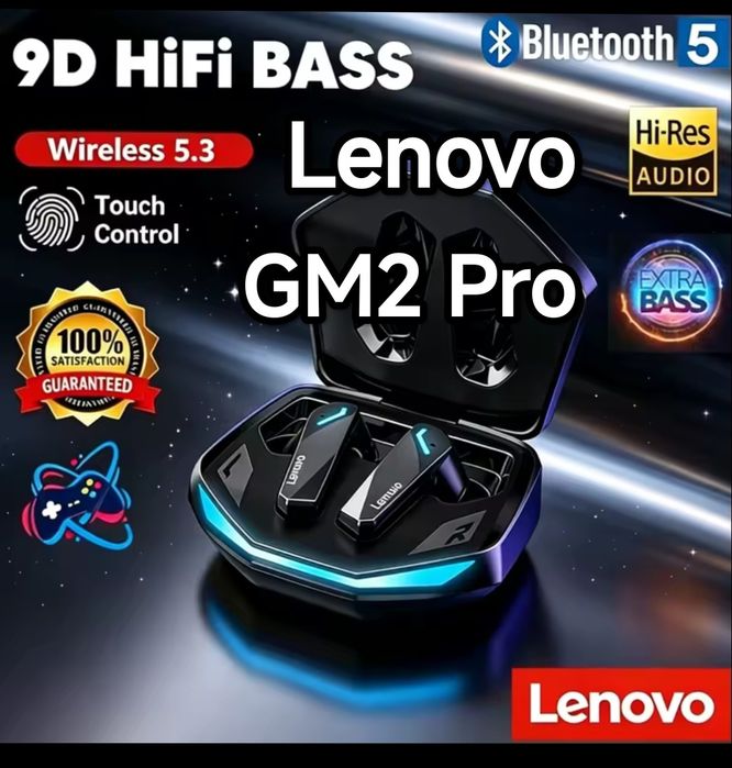 Lenovo GM2 Pro блютуз навушники білі та чорні