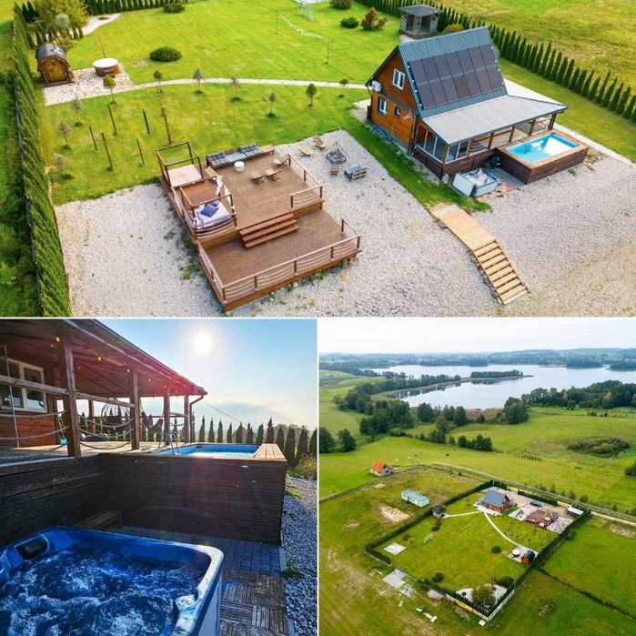 Domek z Basenem Mazury - dom do wynajęcia na wyłączność | jacuzzi i sauna w cenie | nad jeziorem | Wolny długi weekend 4-7.06