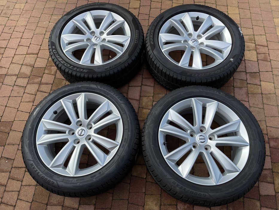 3754. Alufelgi 17" koła zimowe Volvo V60 II oryginalne 7J ET40.5 5x108 225/50/17 Goodyear 7/8mm 2023r