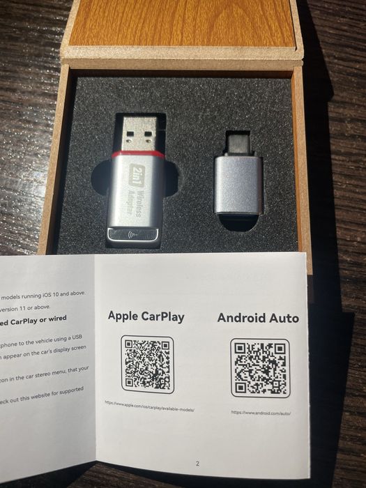 Бездротовий адаптер Apple CarPlay Android Auto