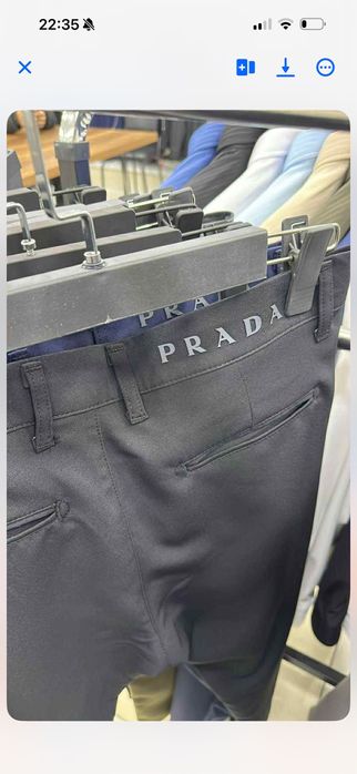 Spodnie męskie granatowe eleganckie Prada