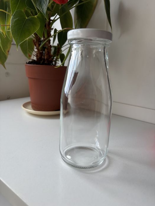 10 Garrafas de Vidro 300ml com Tampa Branca — Novas