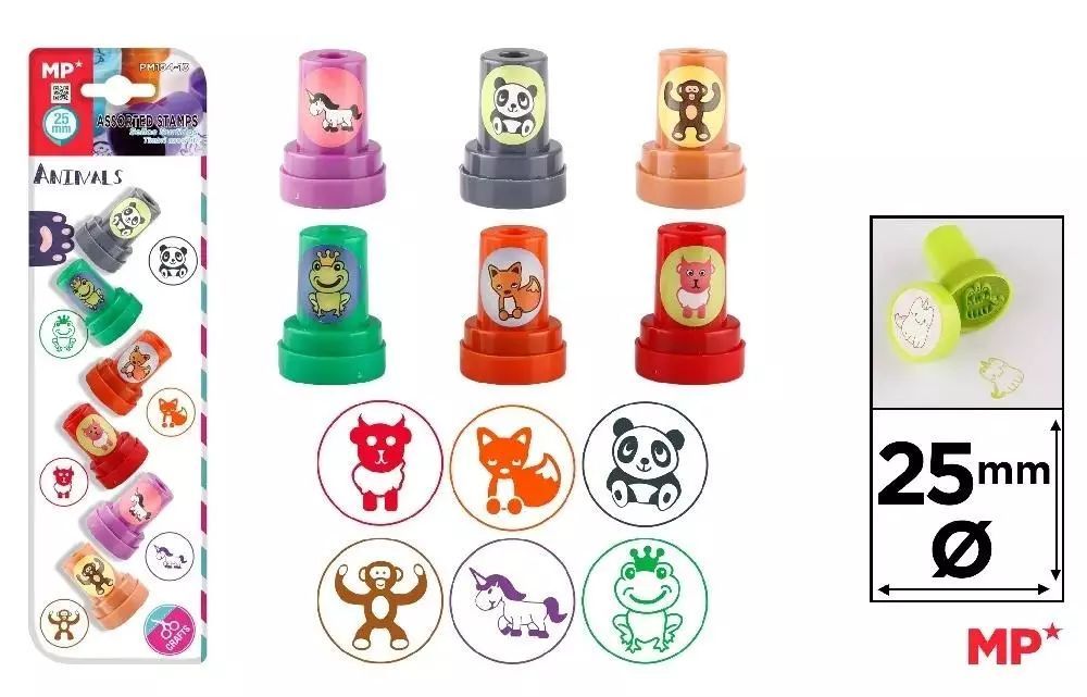 Stempelki dla dzieci zwierzaki 6szt. Nowy Produkt