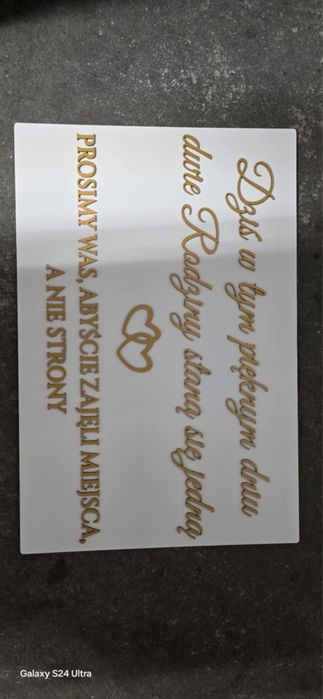 Ślubna tablica powitalna