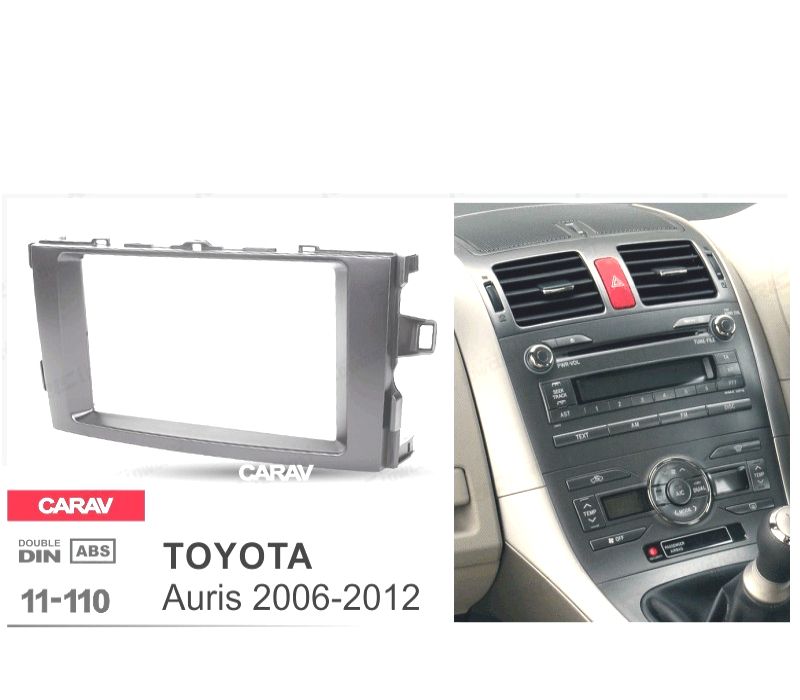 MOLDURA ADAPTADOR PRETO PARA RADIO 2-DIN PARA TOYOTA AURIS 06-12