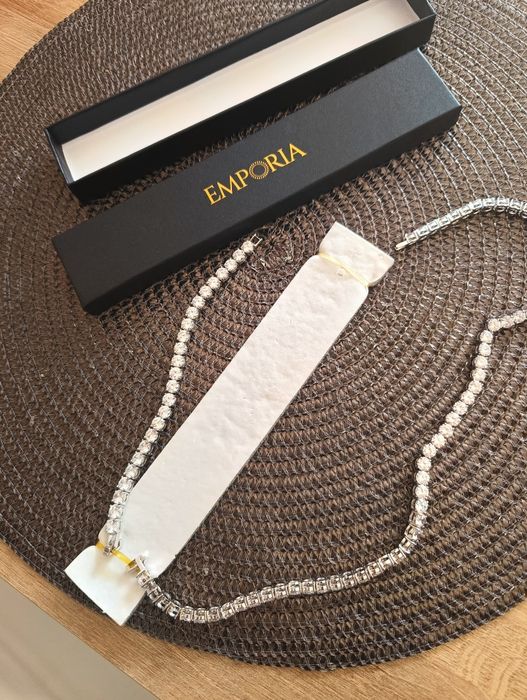 SZestaw biżuterii z kryształami górskimi -naszyjnik i bransoletka