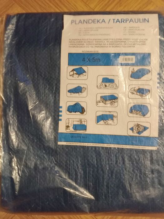 Plandeka na auto na samochód wzmocniona wodoodporna 4×5 m