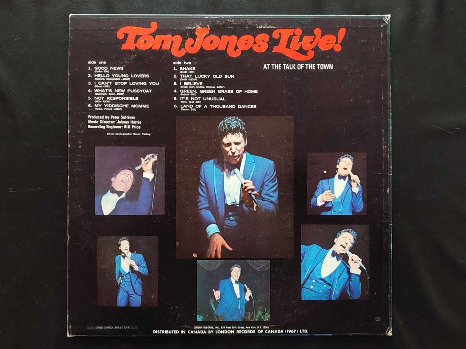 Tom Jones Live! At The Talk Of The Town (LP vinil)