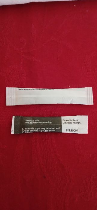 Pacotes/sticks de açúcar Reino Unido