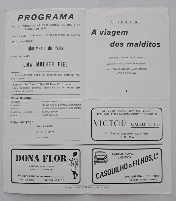 Programas de Cinema - Anos 80