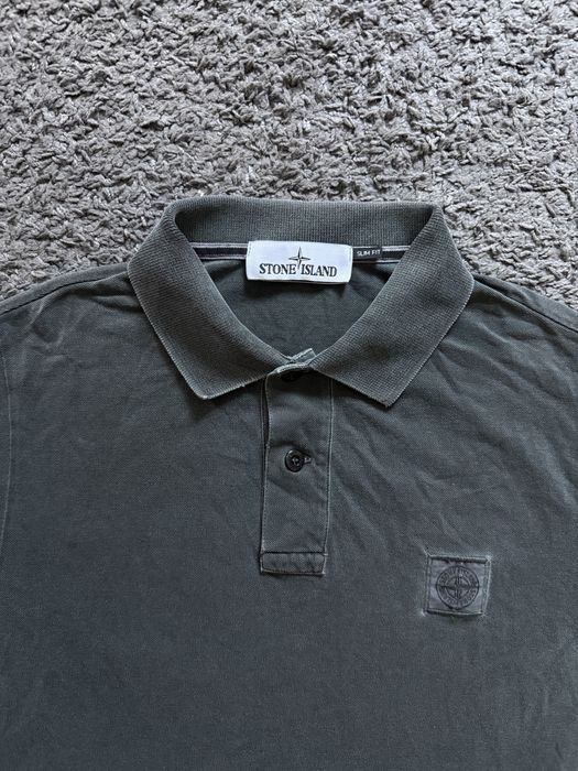 Футболка поло stone island stone original wash garment dyed