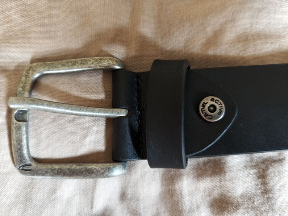 Camel Active czarny gruby skórzany pasek szerokość 4cm rozm XL jak 100-110cm