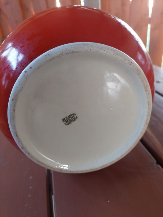 Porcelanowy wazon chodzież vintage ręcznie malowany