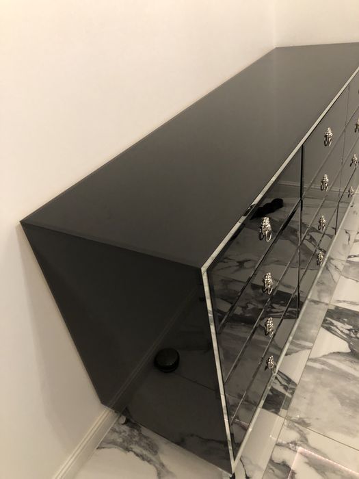 Komoda czarna glamour, noga ludwik, kolatka, nowoczesna, OKAZJA!!!