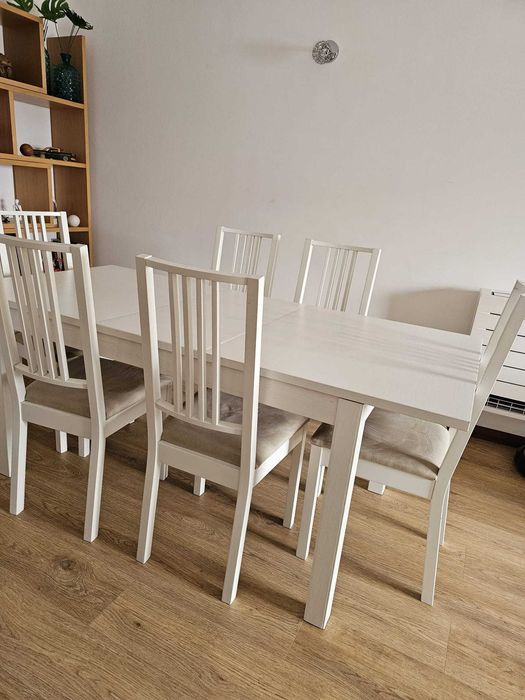 Mesa jantar extensível + 6 cadeiras IKEA