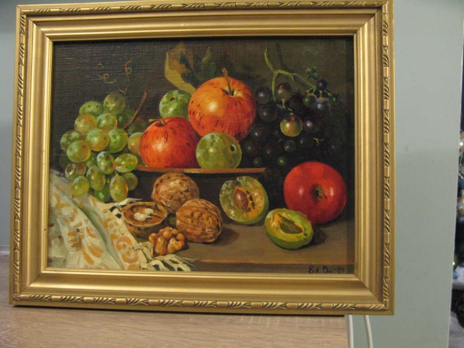 obraz olejny z owocami