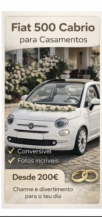 Transporte Premium para Casamentos/ Mercedes/Audi Q4 S-line e Fiat 500