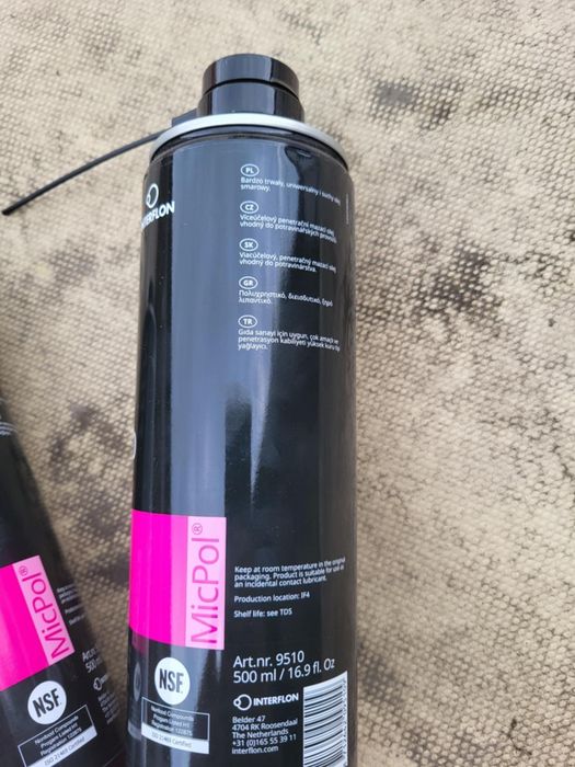 Suchy olej klasy spożywczej Interflon Food Lube [aerosol]