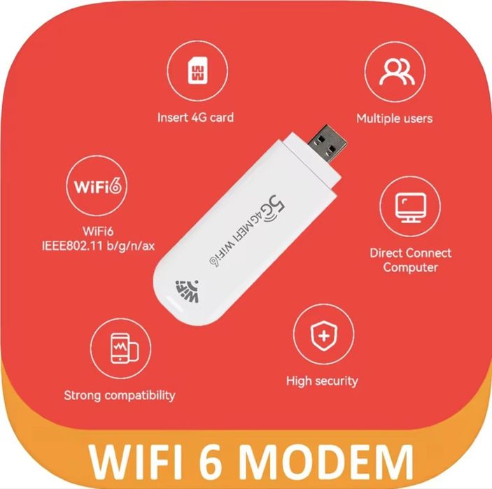 TIANJIE 4G USB Wi Fi 6 2.4G модем 300 Mbps