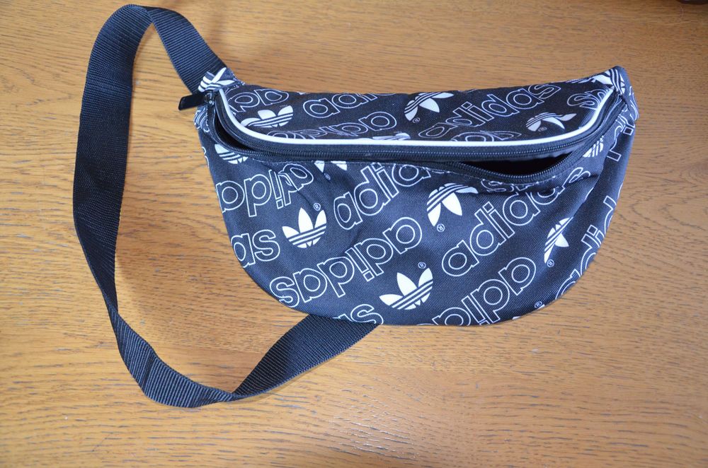 duża nerka Adidas  czarno-biała