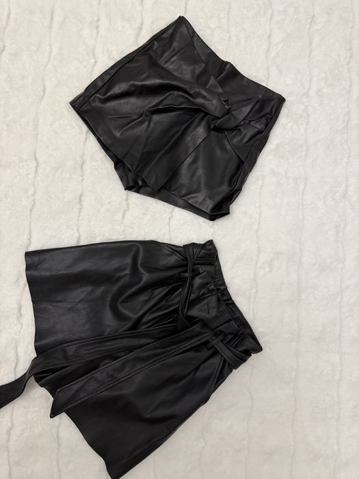 Шорти кожані zara з еко шкіри