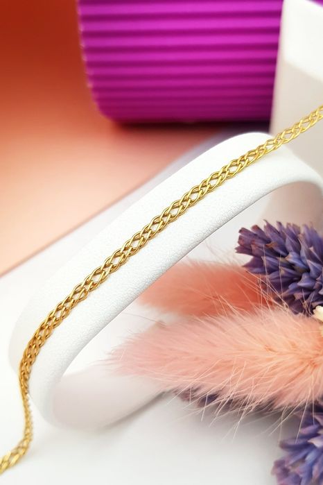 Złota bransoletka podwójna pancerka