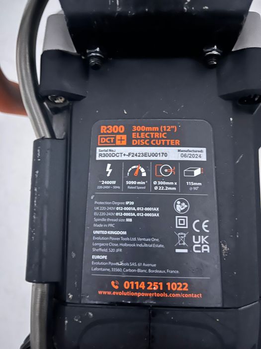 Piła tarczowa do cięcia betonu Evolution R300dct+ 2400 W 22 mm