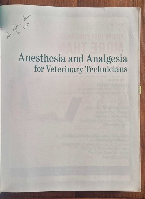 Livro de veterinaria - Anesthesia and Analgesia for Veterinary Technicians