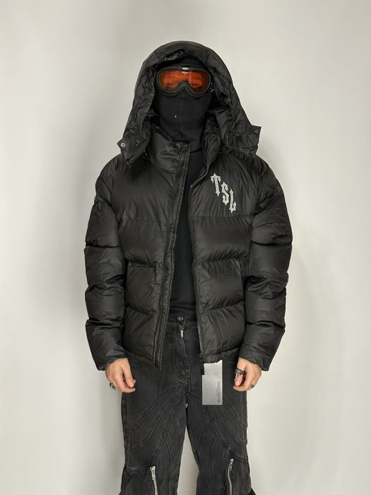 Trapstar чорная куртка пуховик курточка черная shooters black drill L