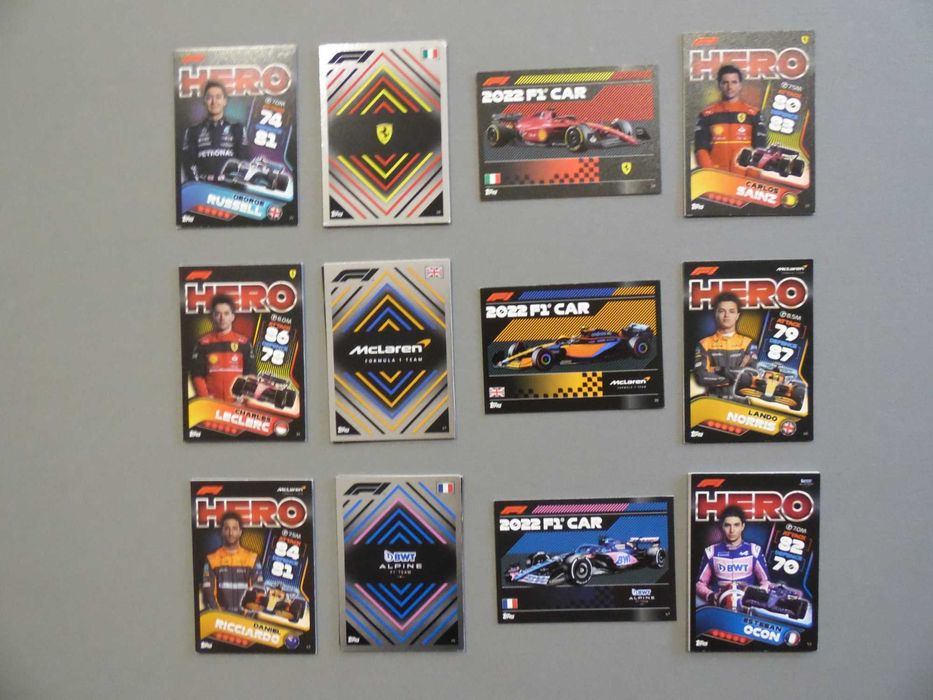 Lote de 288 Cartas Formula 1 Topps Turbo Attax 2022