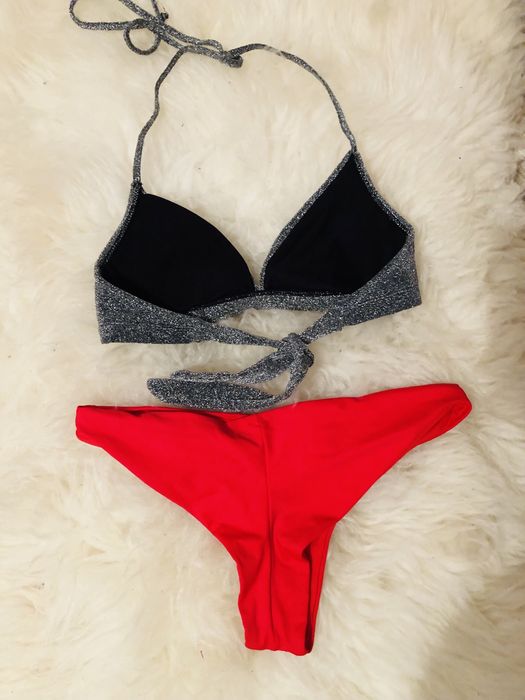 Bikini stroj kapielowy stanik brokat