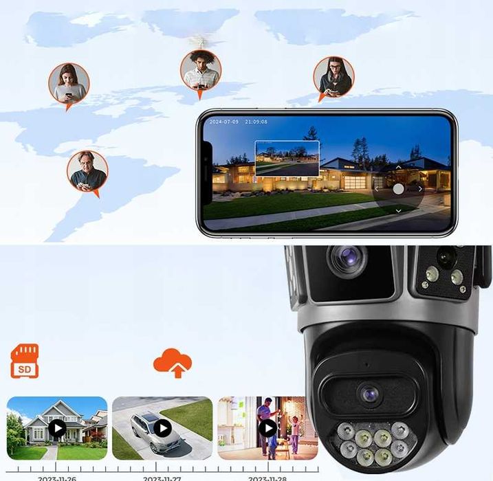 Nowość 2025:  Kamera Obrotowa 2x5MP 5GHz + Auto Śledzenie i Alarm