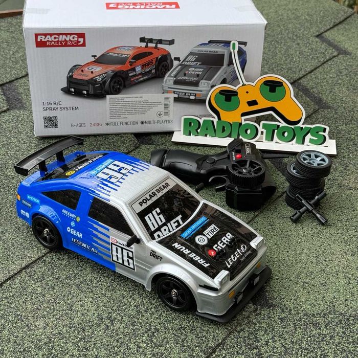 Машинка для дрифту на радіоуправлінні Toyota Trueno AE86 1:16 . Дрифт