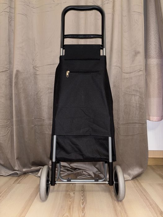 Сумка-візок складна на колесах 27л водовідштовхувальна чорна