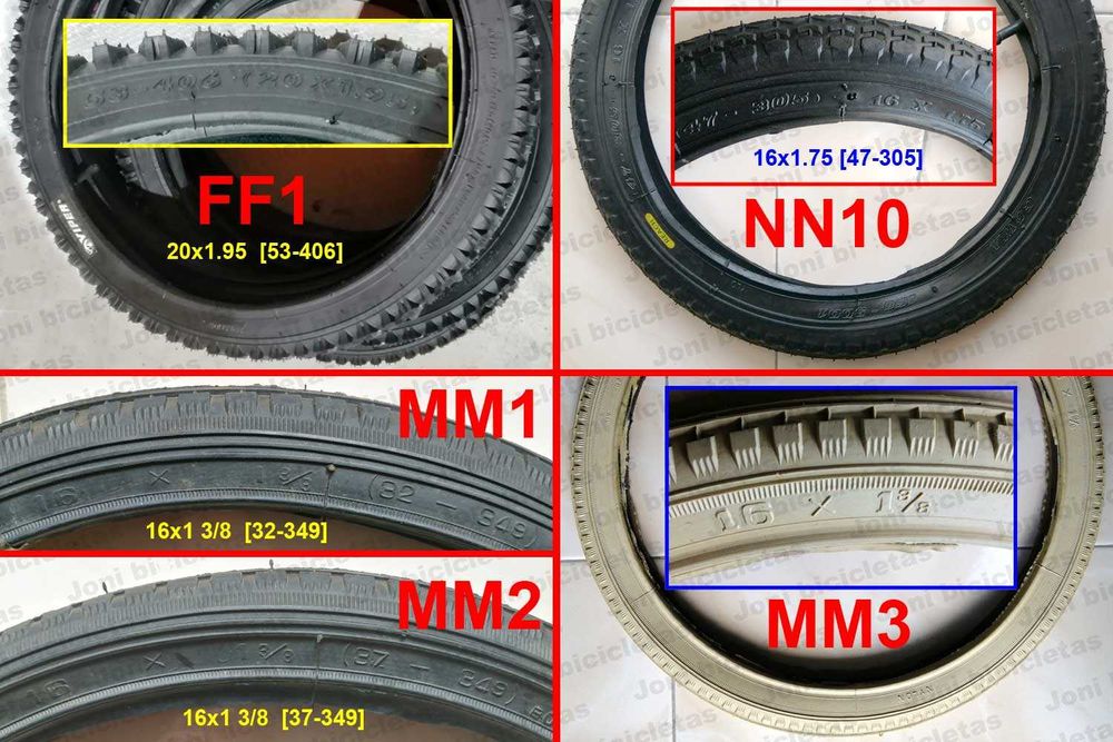 Rodas, pneus e câmaras de bicicleta (roda 20 e 16)