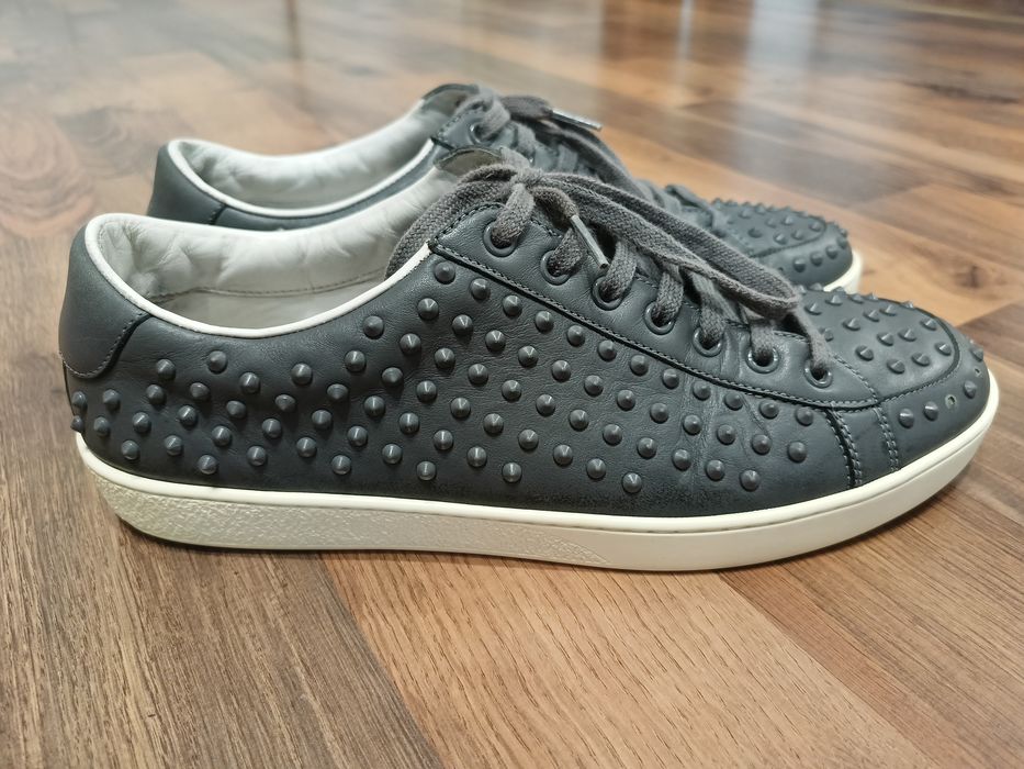 Продам Gucci Gray Leather Studded Spikes Sneakers Trainers
