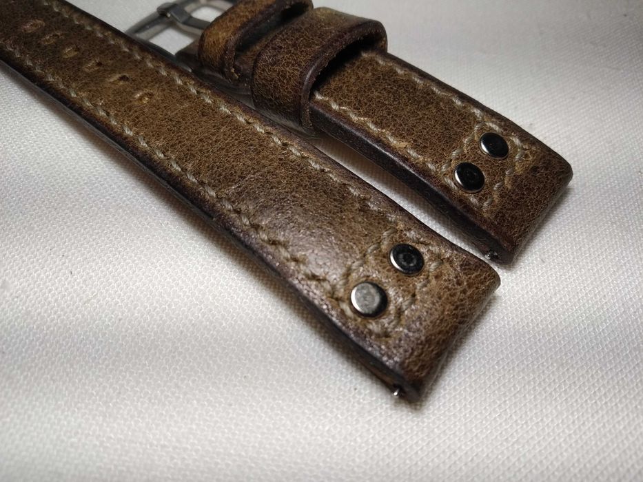 Pasek skórzany do zegarka 20 / 18 mm skóra Full Grain , szybki montaż