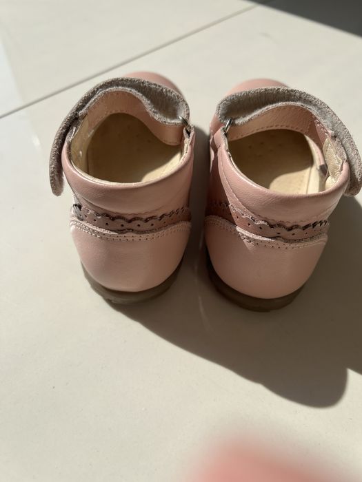 Skórzane buciki dziewczęce Emel, pudrowy róż, rozmiar 23