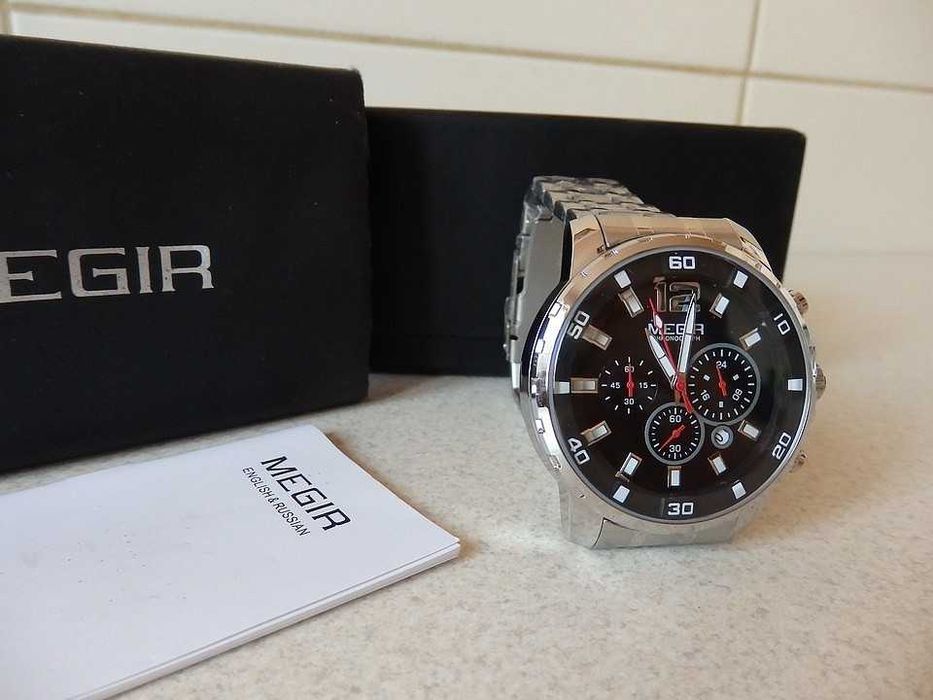 Zegarek Optic Black MS2068G-1 Chronograf, Datownik.