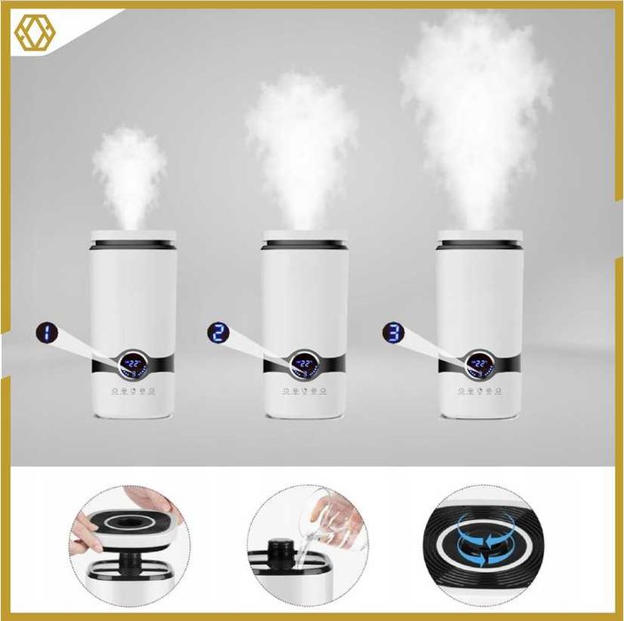 NAWILŻACZ POWIETRZA dyfuzor JONIZATOR 4L ultradźwiękowy +12 olejków