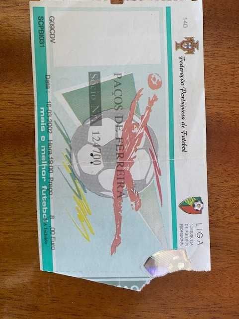 lote de 4 bilhetes ano 2002 jogos Sporting